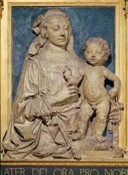 Madonna and Child, ca 1470 (glaserad terrakotta) (se även 79880)
